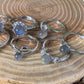 Labradorite Rings - Sliver Coated