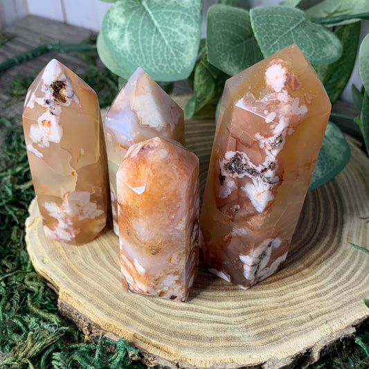 Carnelian Flower Agate Towers