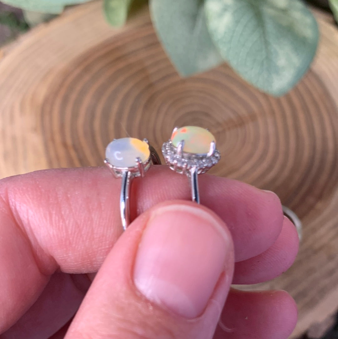 Mexican Opalite Rings - 925 SILVER