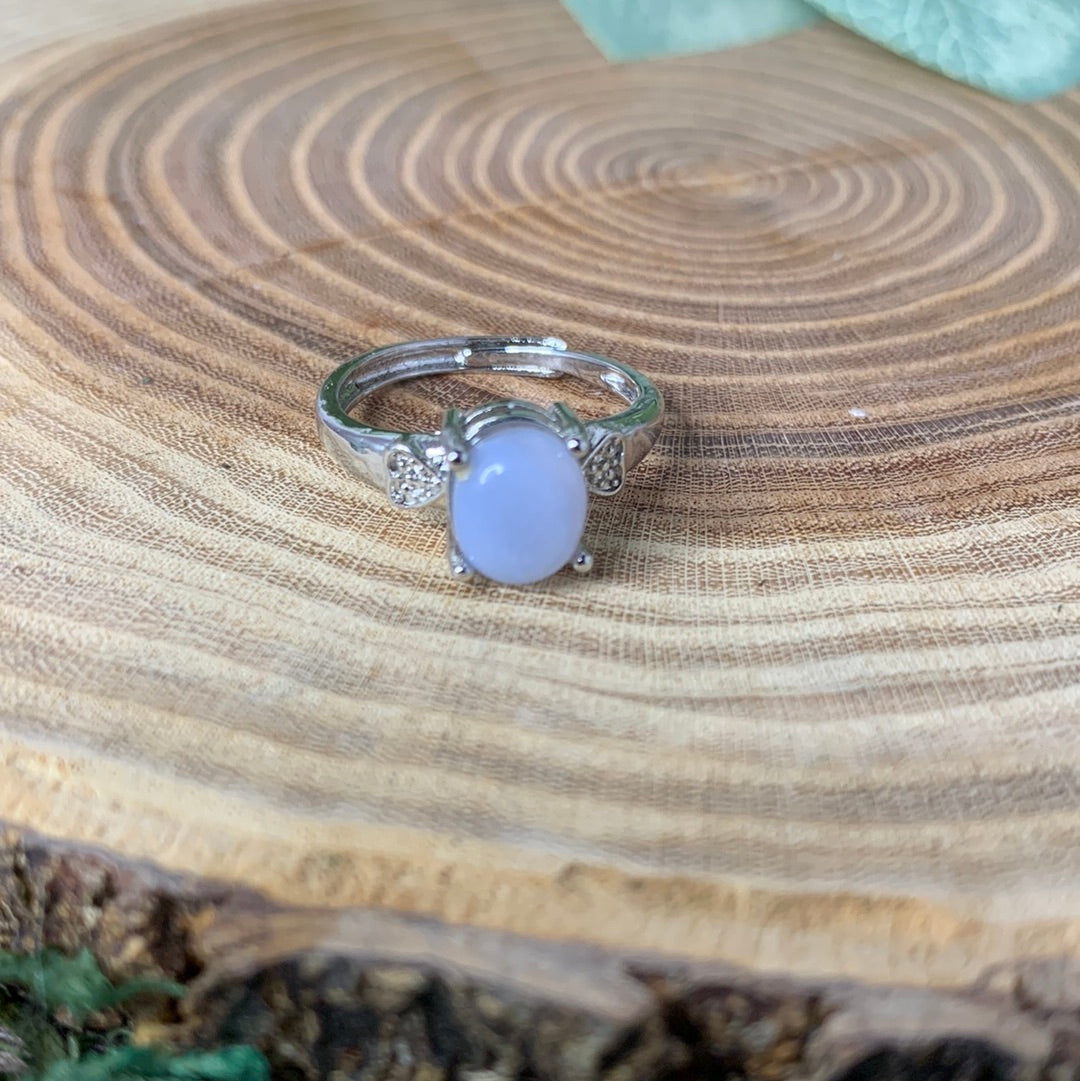 Blue Lace Agate Rings - Sliver Coated