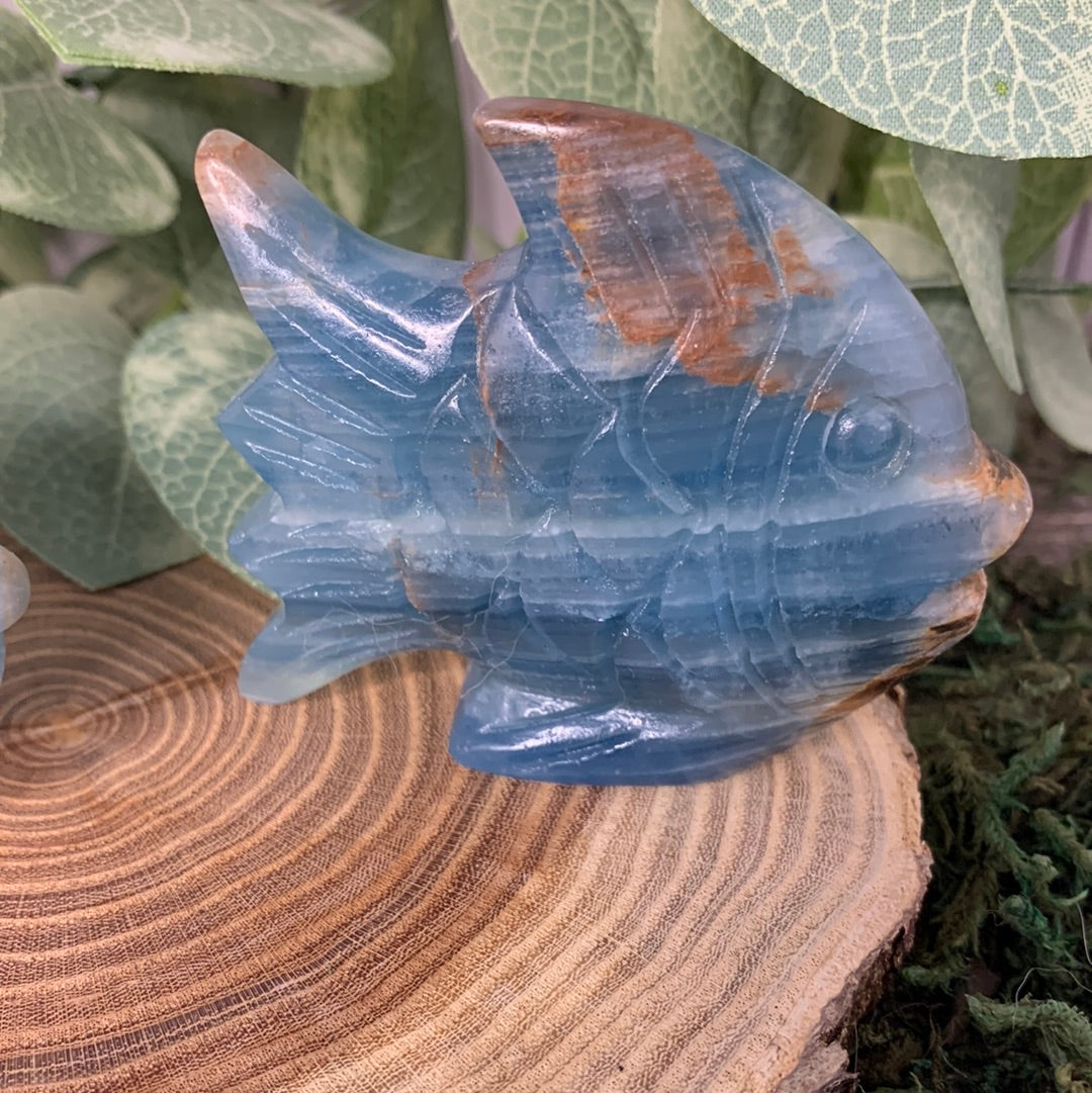 Fish Blue Onyx Carvings