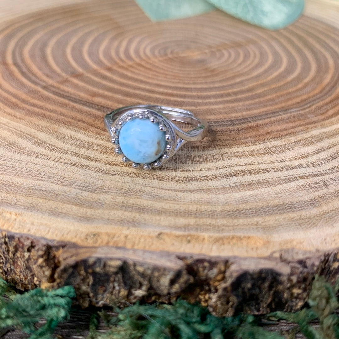 Larimar Rings - Sliver Coated