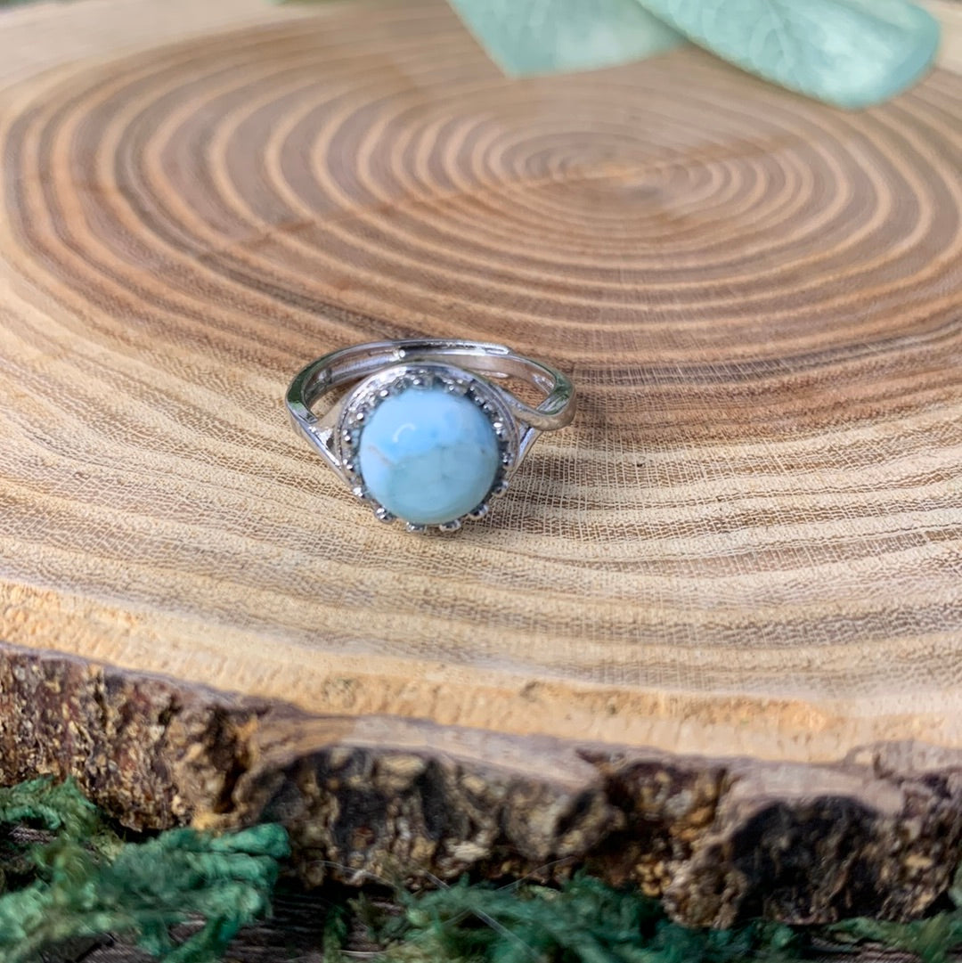 Larimar Rings - Sliver Coated