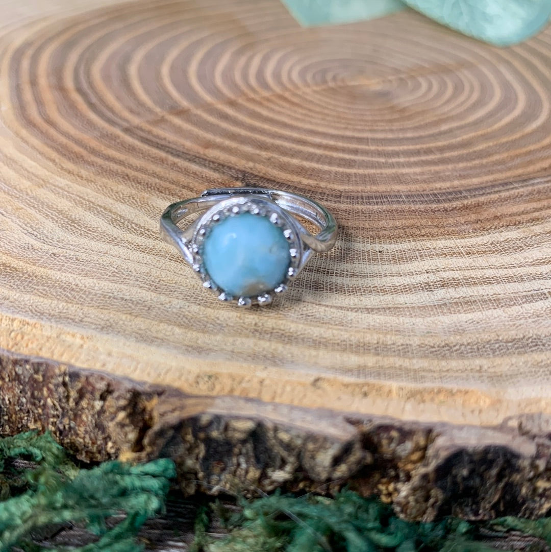 Larimar Rings - Sliver Coated