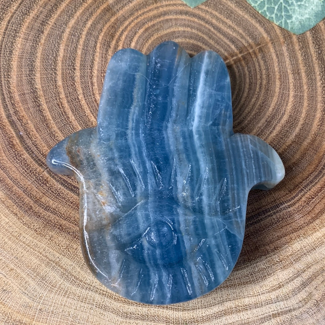 Hamsa Hand Blue Onyx Carvings