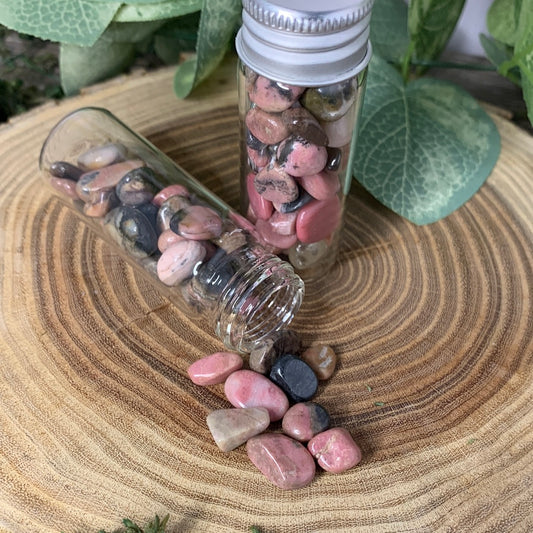 Rhodonite Crystal Chip Bottle