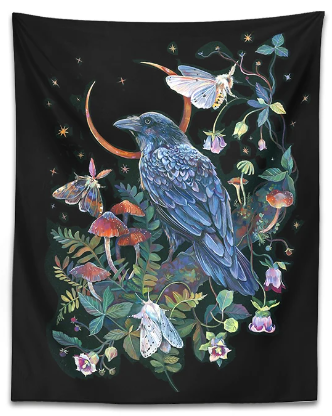 Moon Raven Tapestry