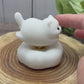 Cat Carvings - White Jade on Cloud That Spins
