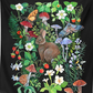 Rabbit Strawberry Garden Tapestry