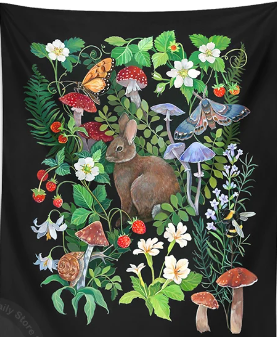 Rabbit Strawberry Garden Tapestry