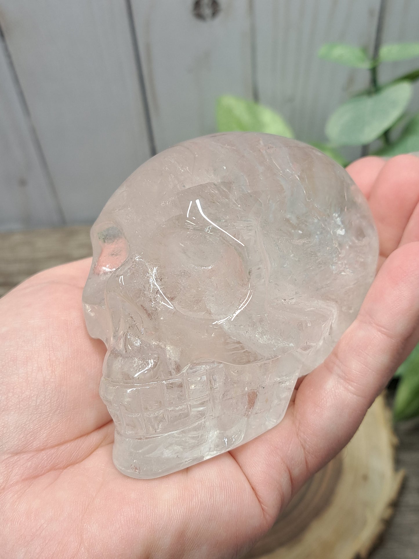 Clear Quartz Skull Carving