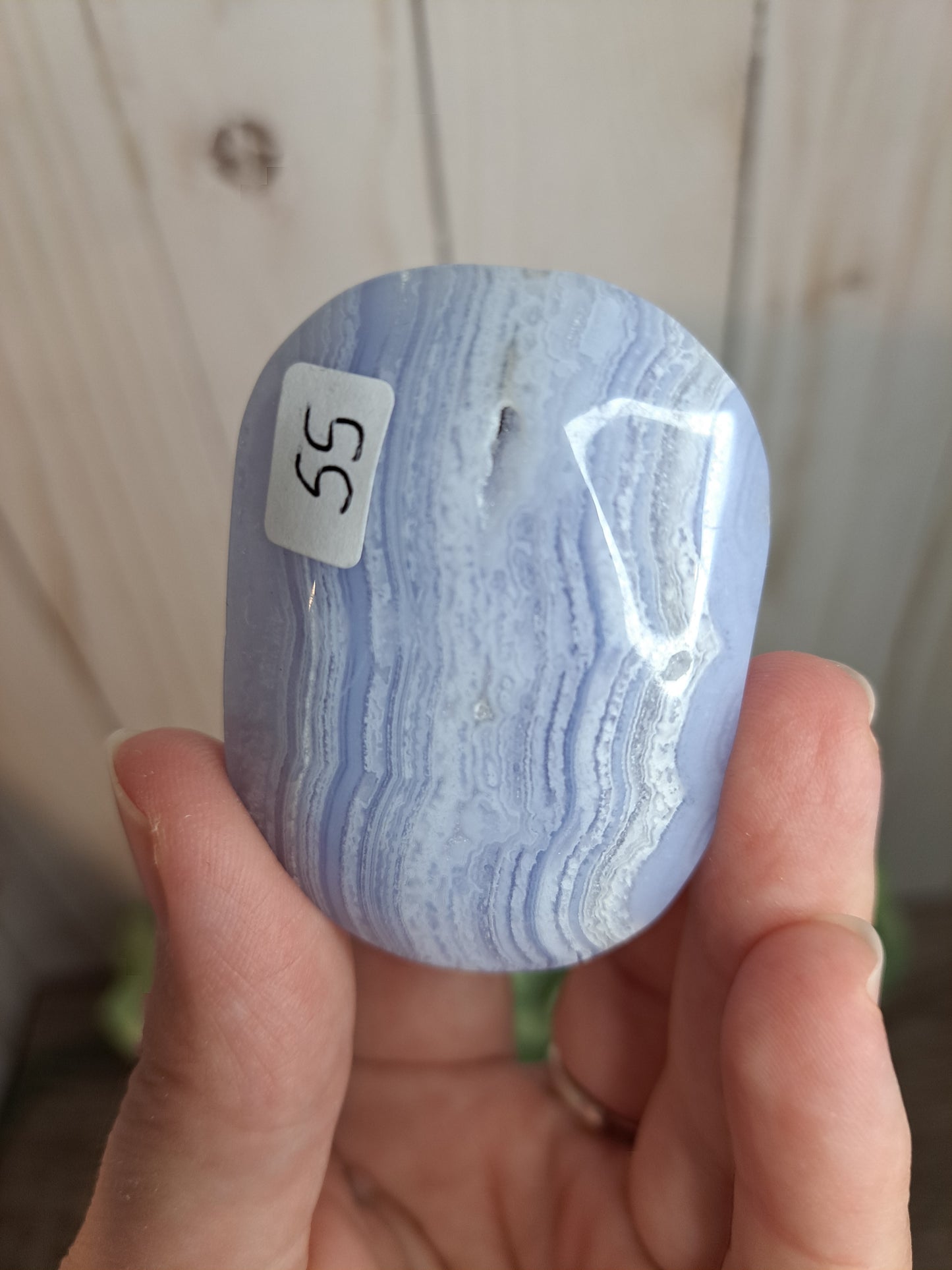 Blue Lace Agate Palm Stones