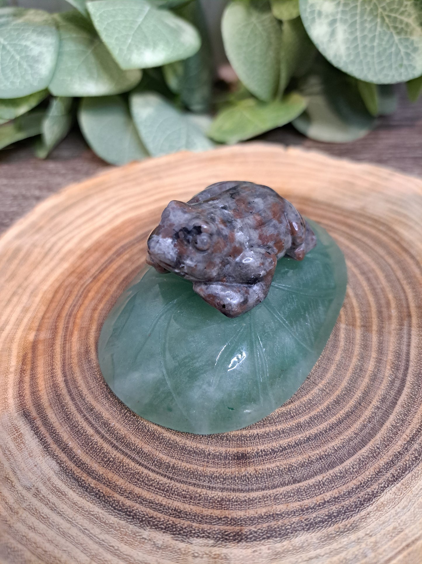 Frog Carving on Lily Pad