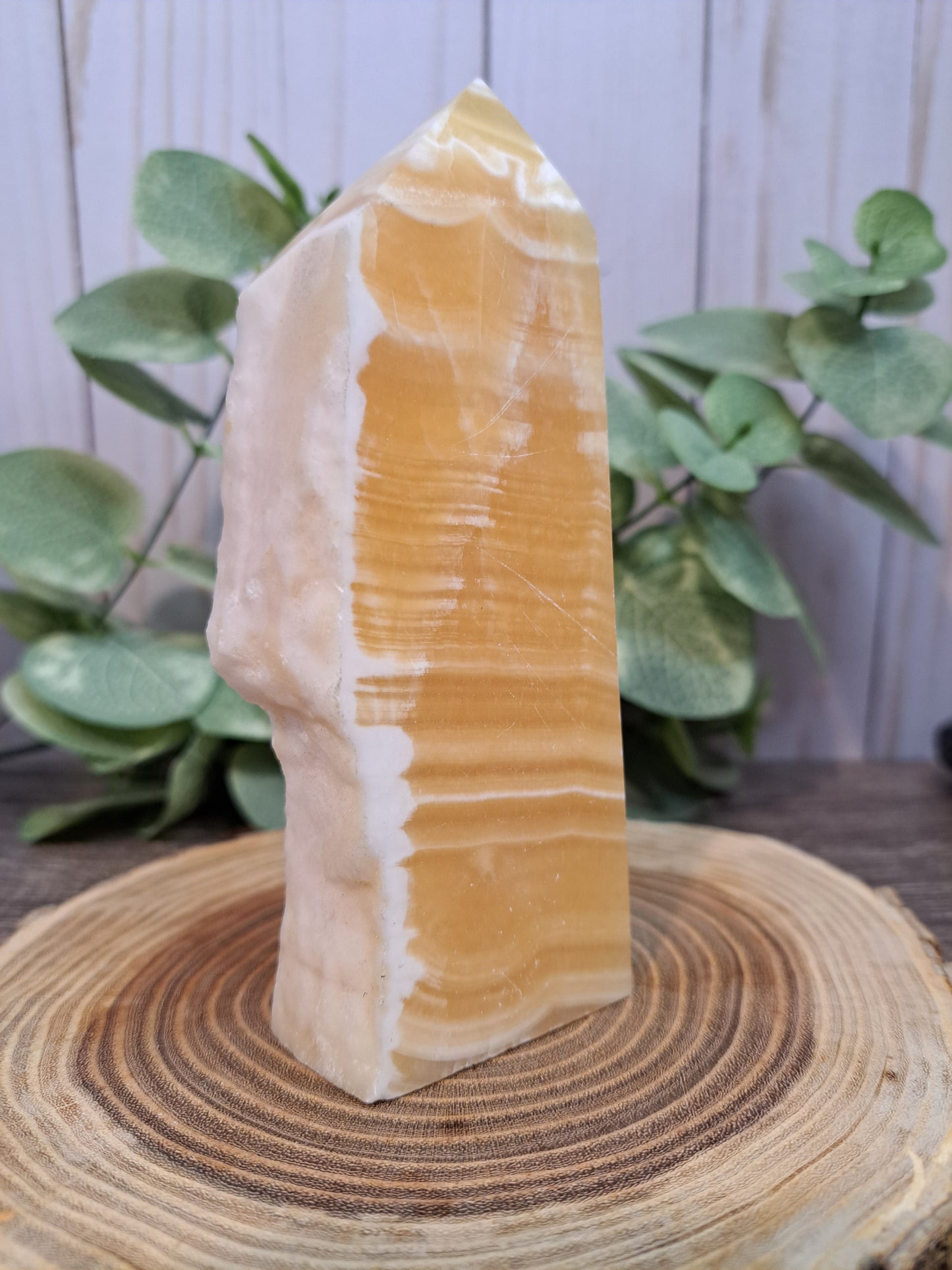 Orange Calcite Towers with Rough Edge