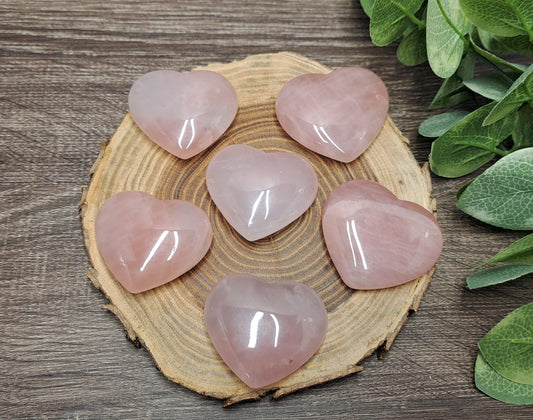 Rose Quartz Heart Carvings