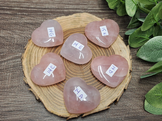 Rose Quartz Heart Carvings