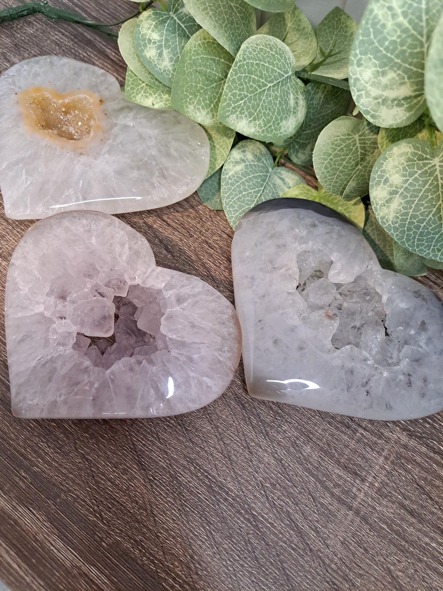 Quartz Druzy Hearts