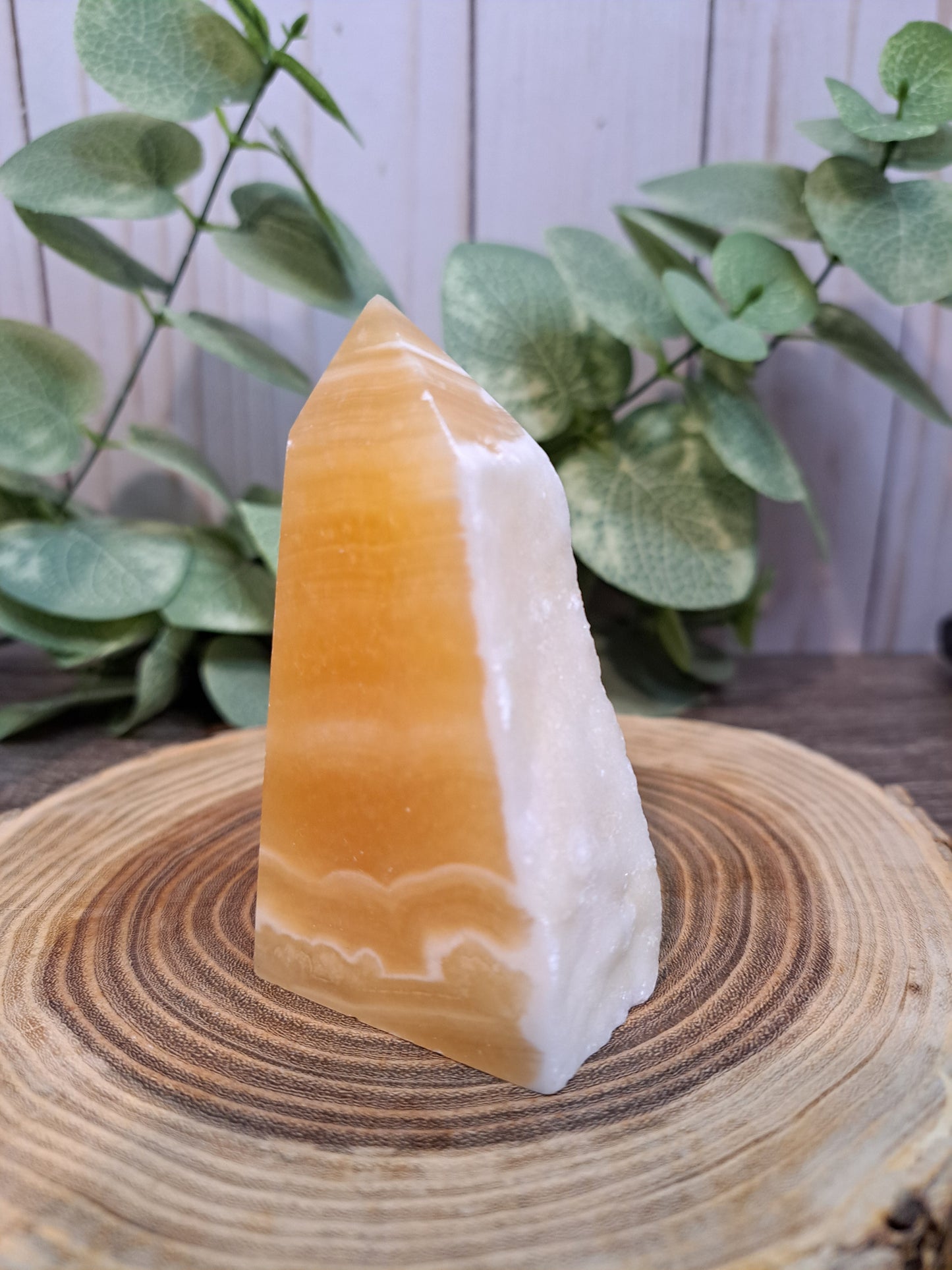 Orange Calcite Towers with Rough Edge