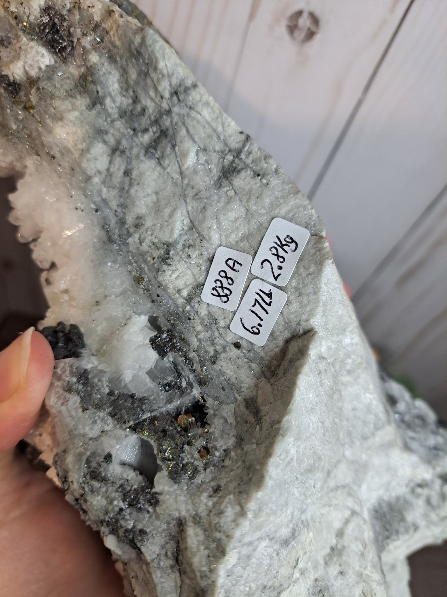 Chrysanthemum Quartz with Pyrite and other inclusions - Statement Cluster