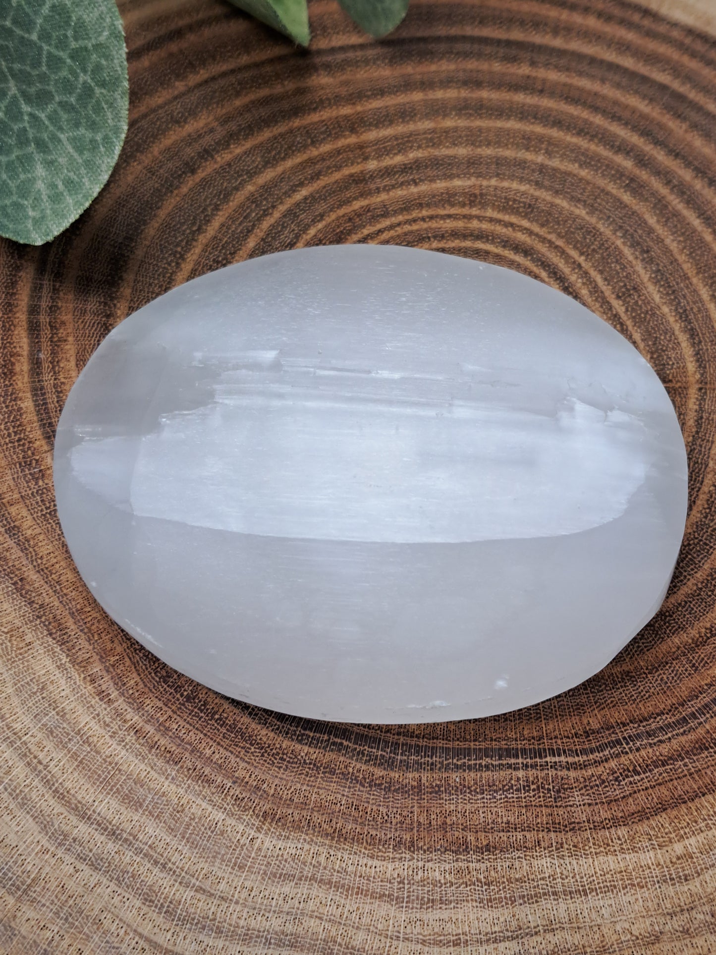 Selenite Palm Stone