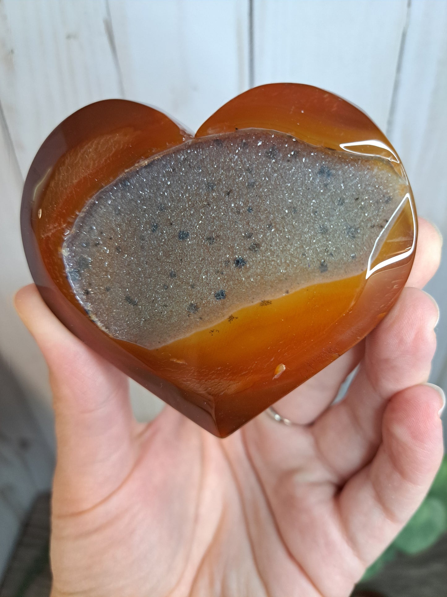 Carnelian Druzy Hearts