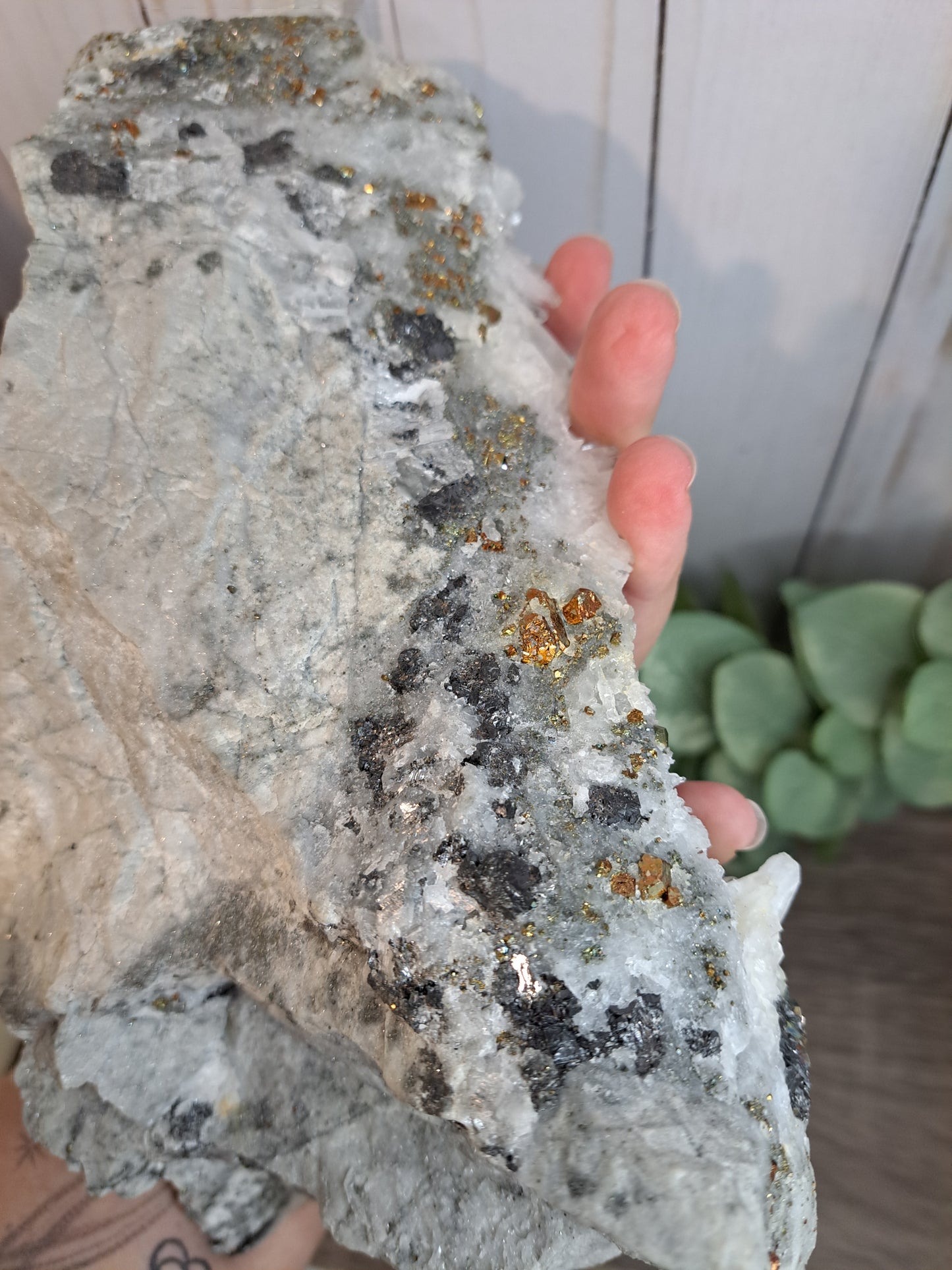 Chrysanthemum Quartz with Pyrite and other inclusions - Statement Cluster