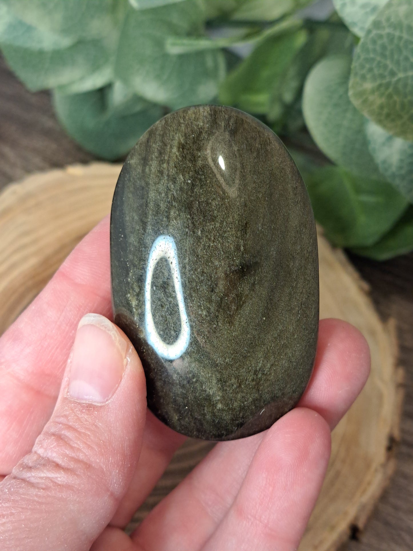 Gold Sheen Obsidian Palm Stones
