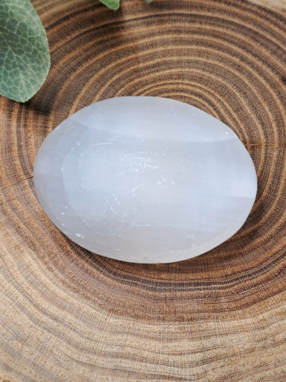 Selenite Palm Stone