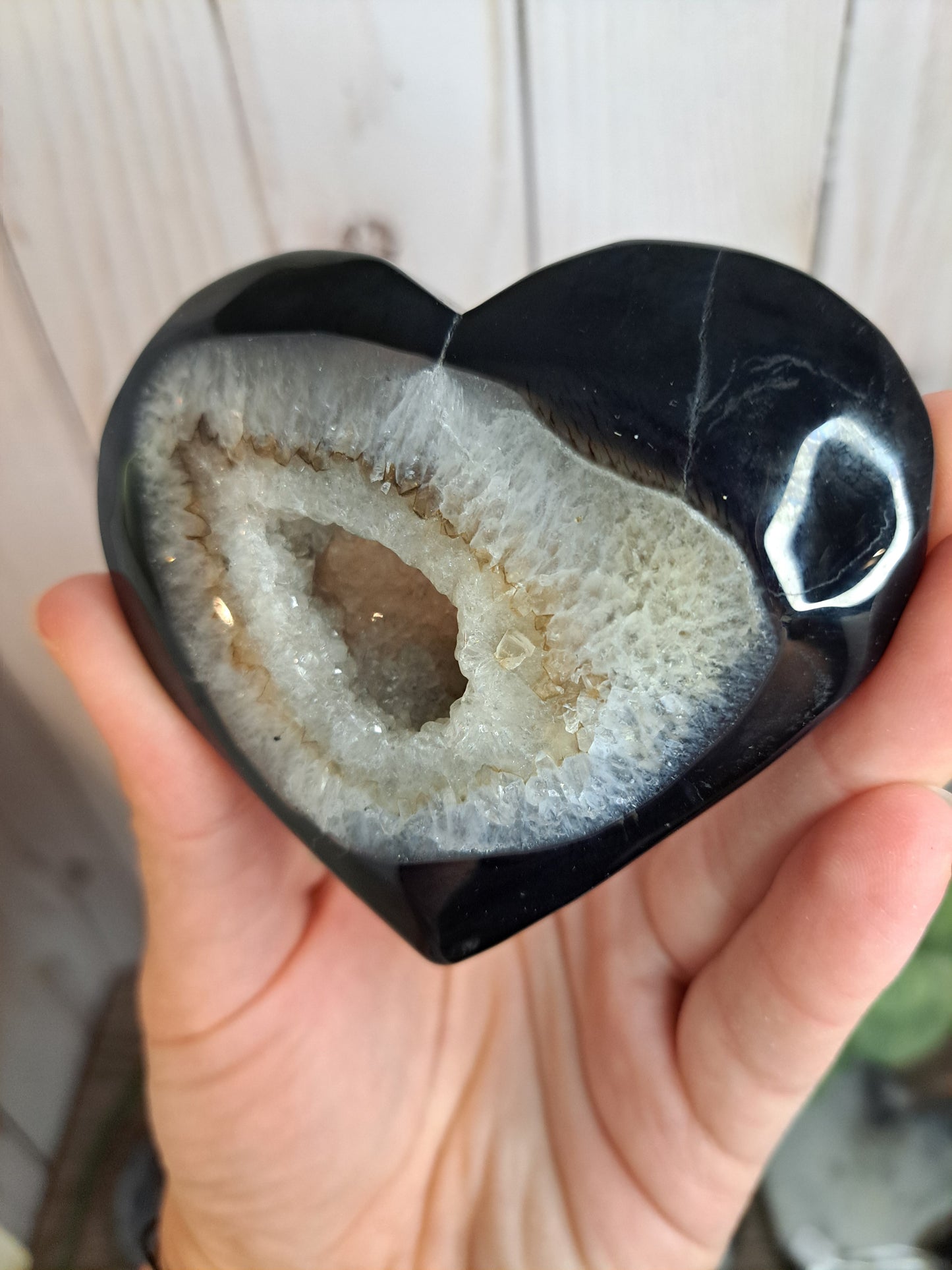 Black Agate Druzy Hearts