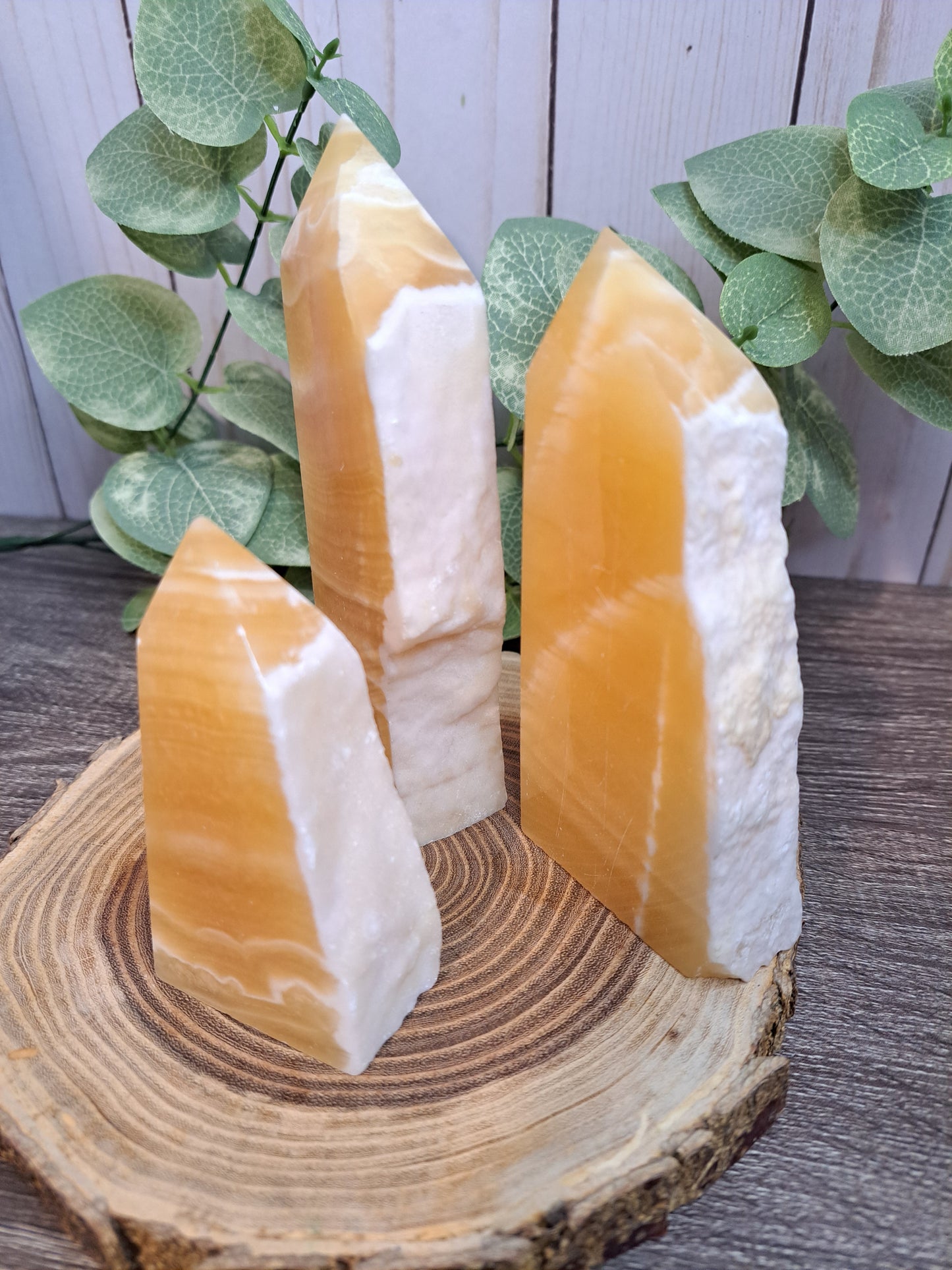 Orange Calcite Towers with Rough Edge