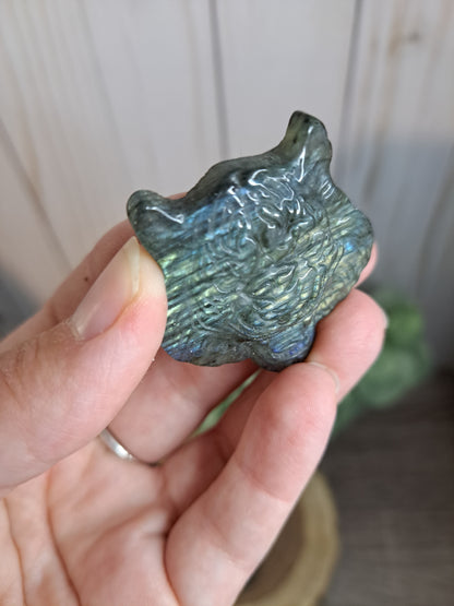 Lion & Tiger Labradorite Carving