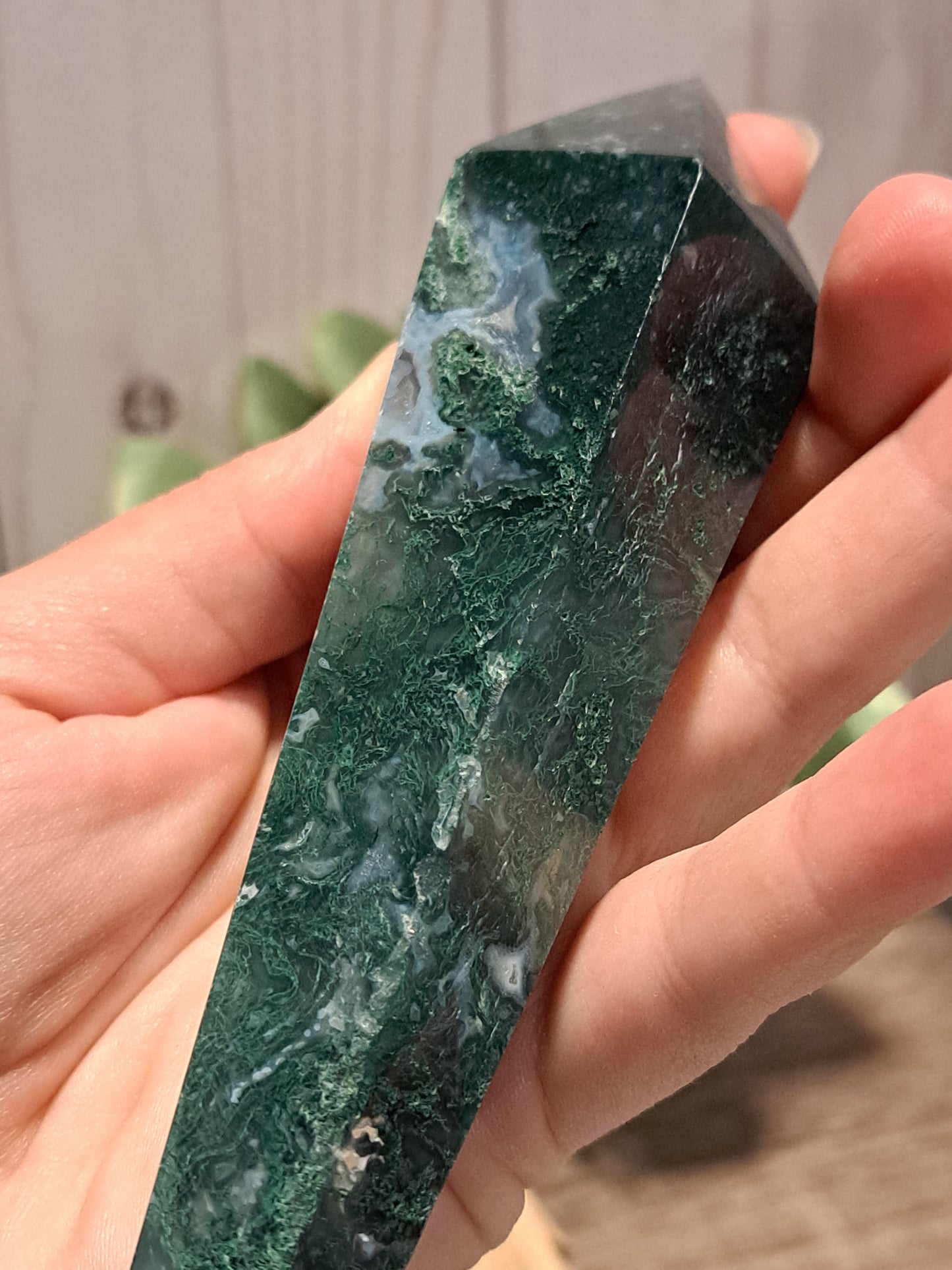 Moss Agate Wand