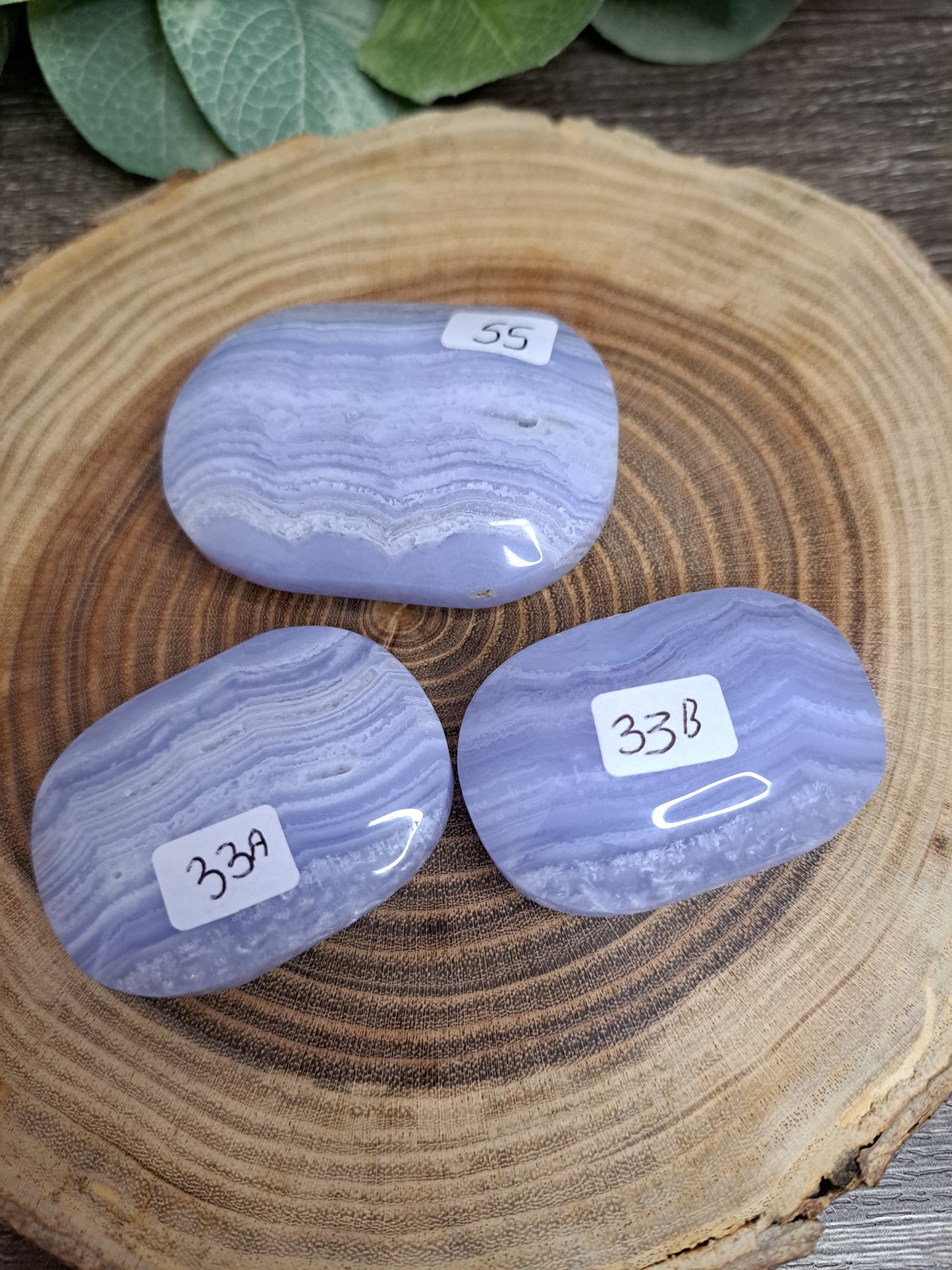 Blue Lace Agate Palm Stones