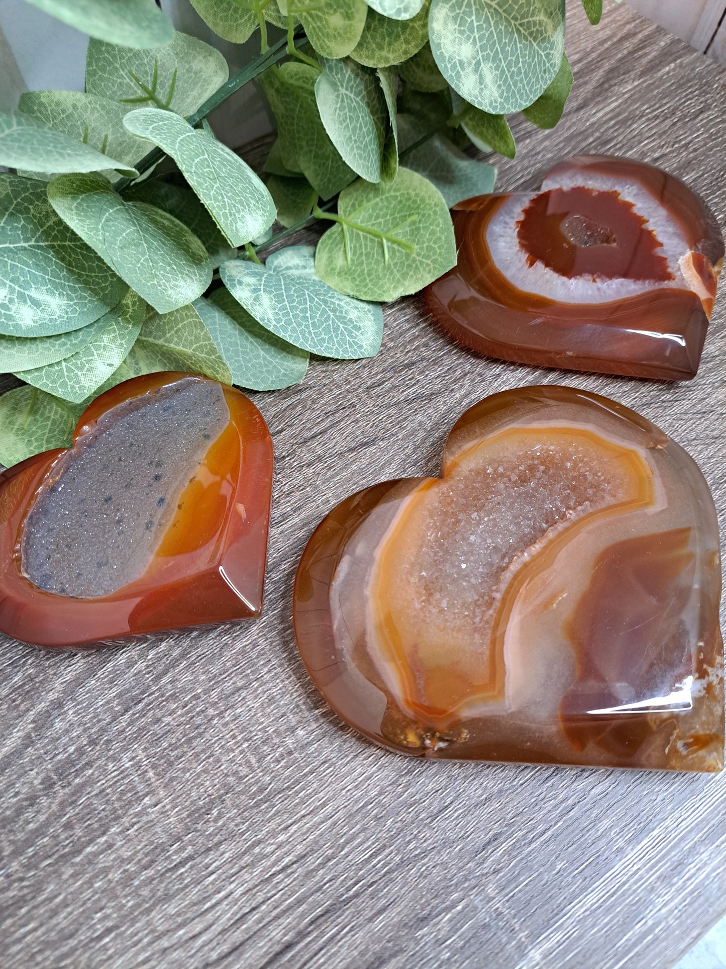 Carnelian Druzy Hearts