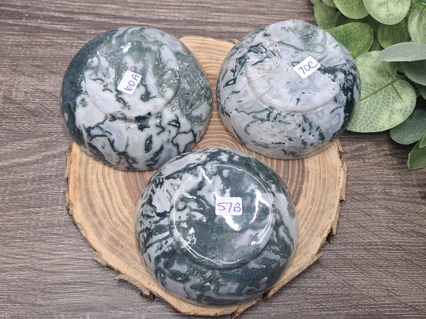 Moss Agate Bowls (Larger)