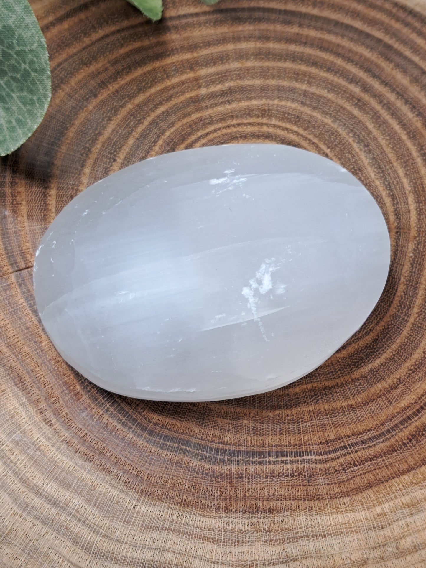 Selenite Palm Stone