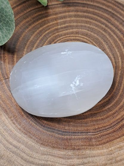 Selenite Palm Stone