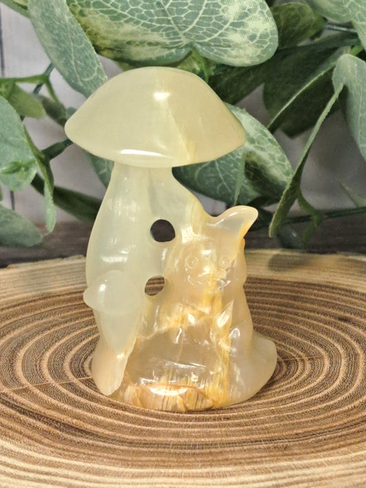 Pikachu Pokemon with Mushroom