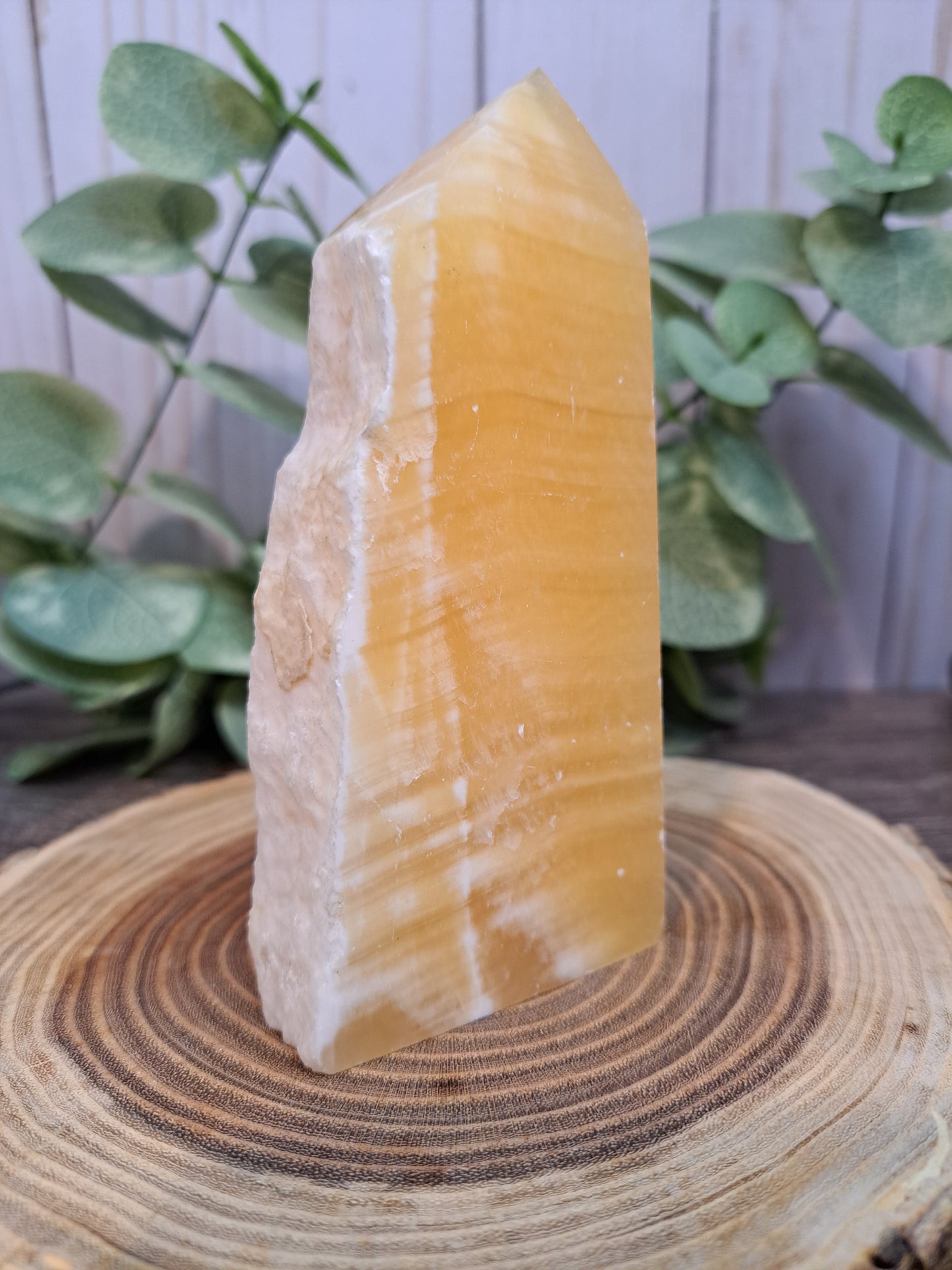 Orange Calcite Towers with Rough Edge