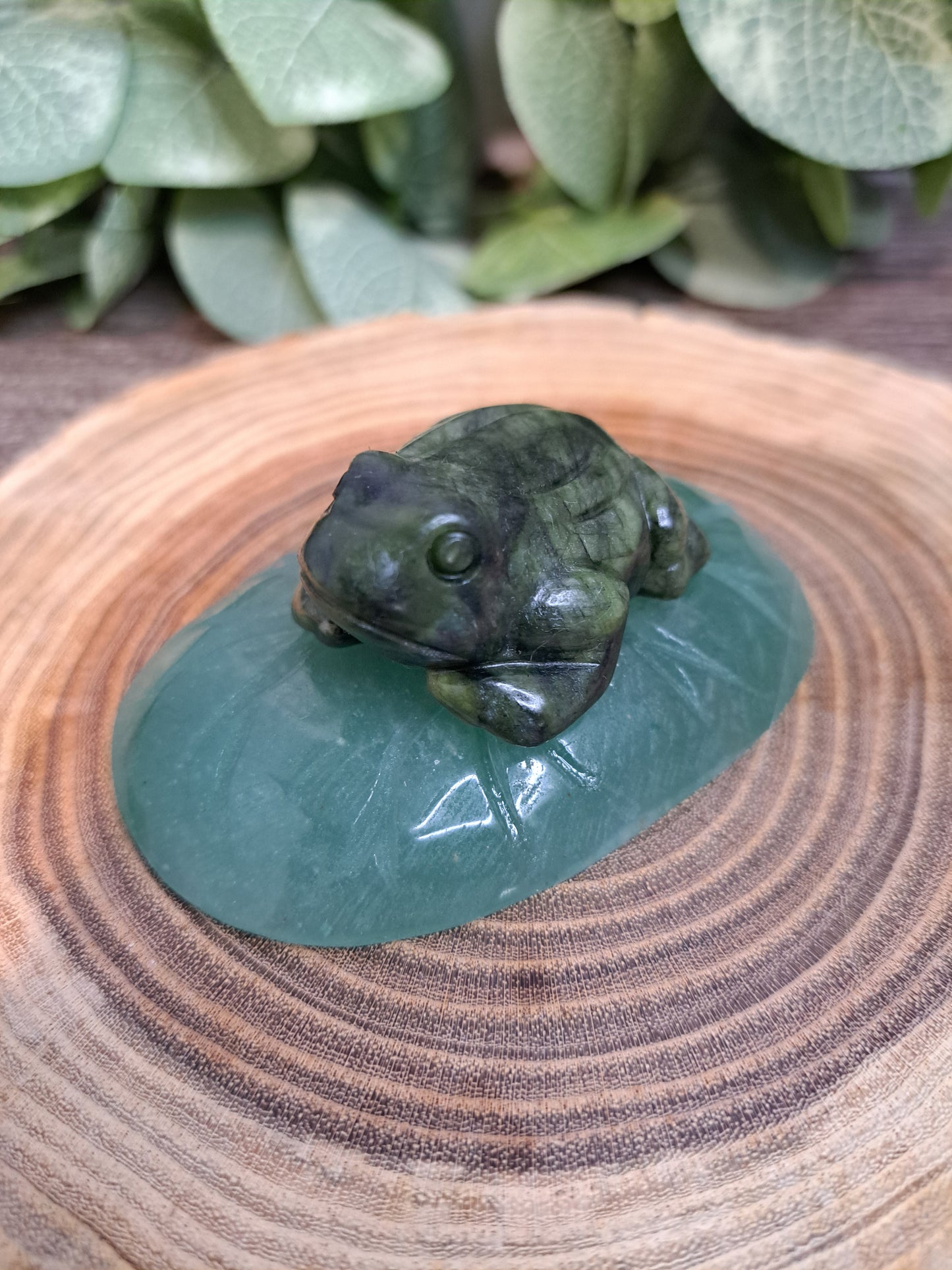 Frog Carving on Lily Pad