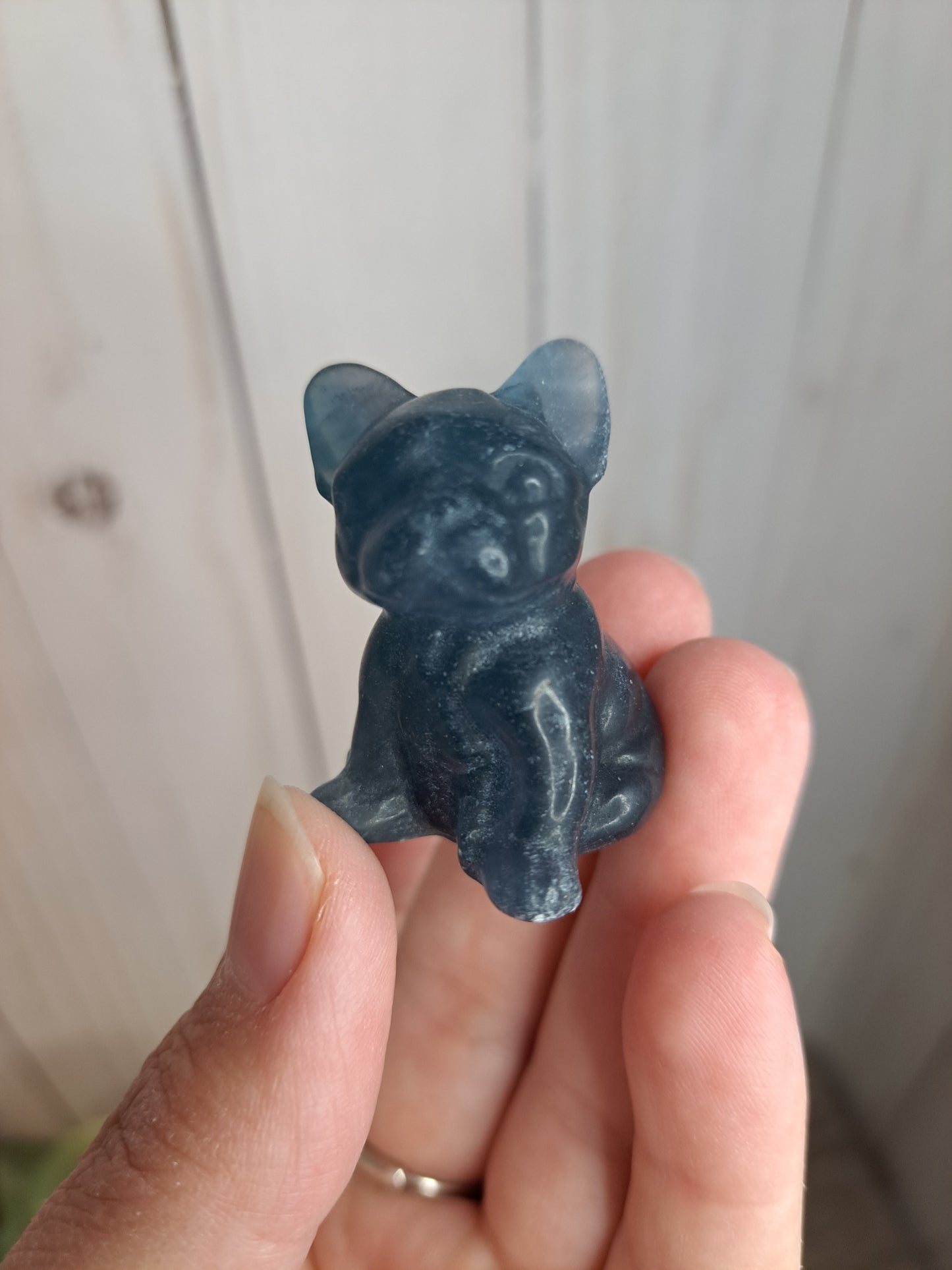 Dog Blue Fluorite Carving