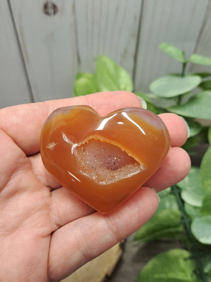 Carnelian Druzy Hearts
