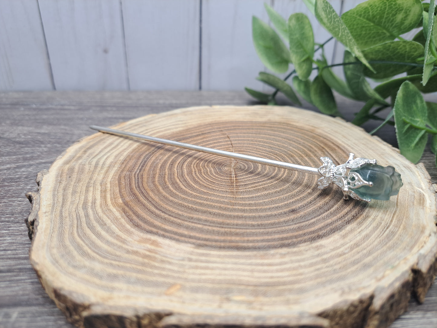 Fluorite Rose Hair Pins