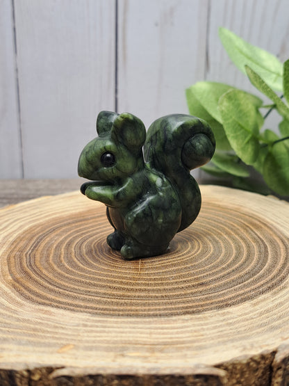 Jade Squirrel Carving