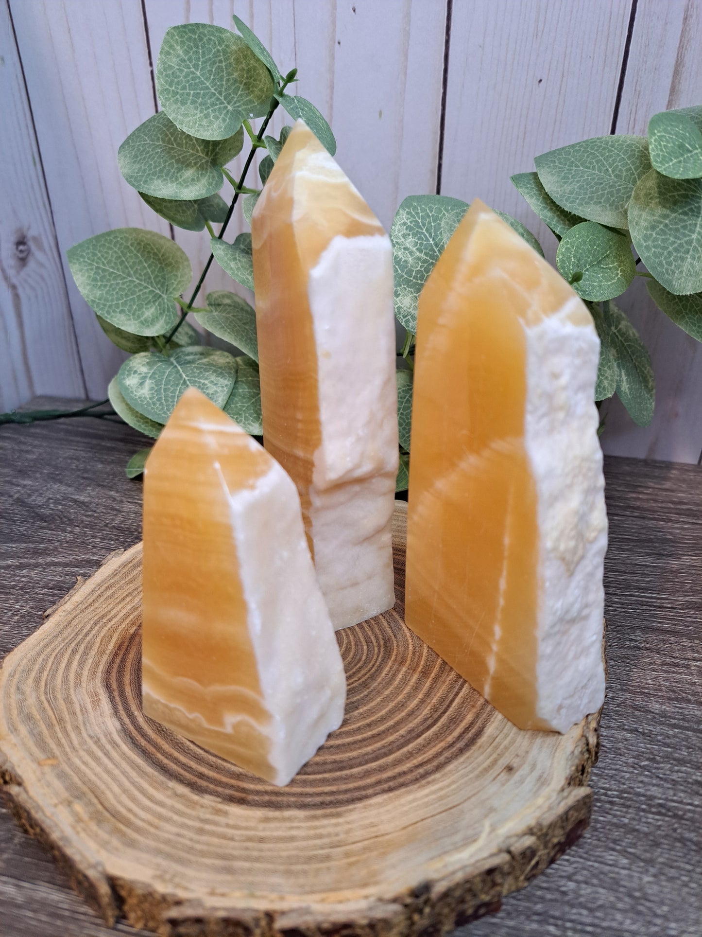 Orange Calcite Towers with Rough Edge