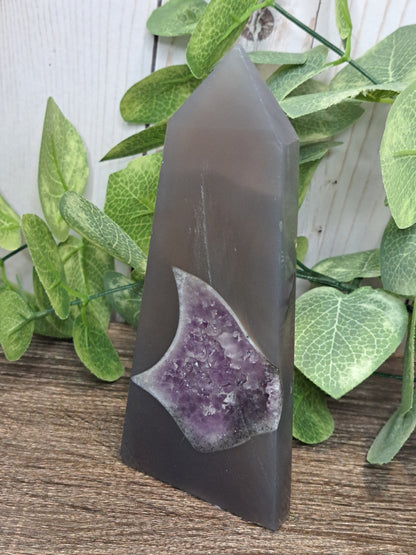 Amethyst and Agate Druzy Tower (Thinner recommend a stand to help support)