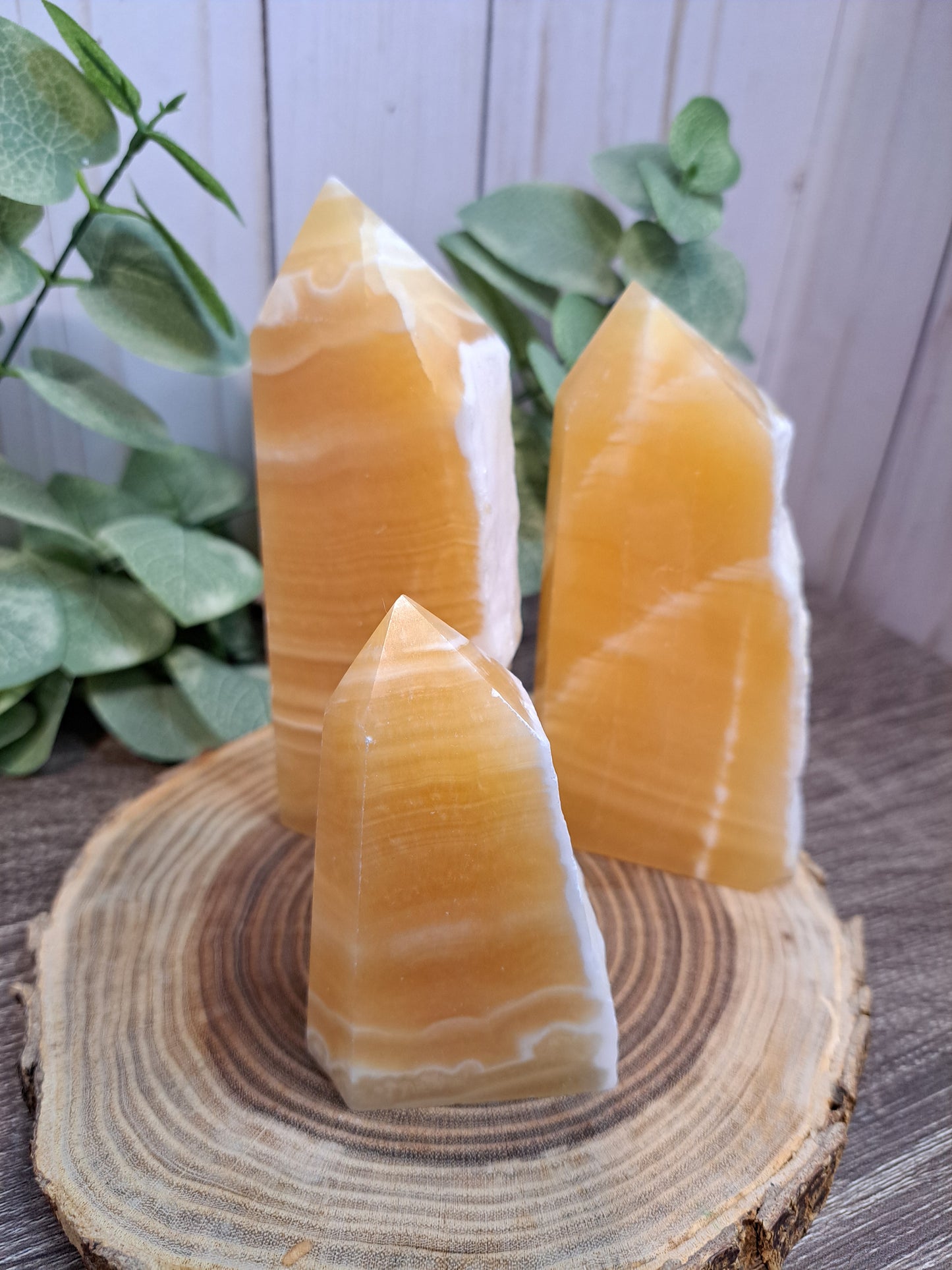 Orange Calcite Towers with Rough Edge