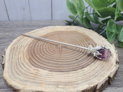 Fluorite Rose Hair Pins