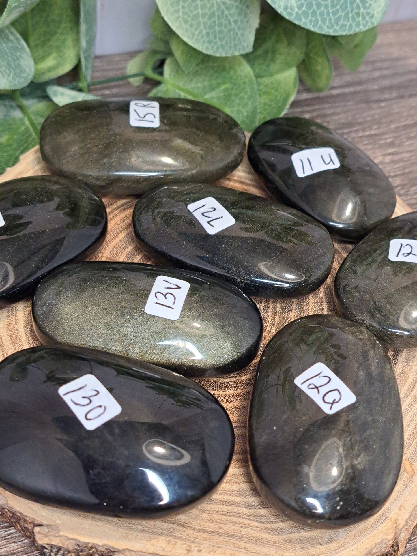 Gold Sheen Obsidian Palm Stones