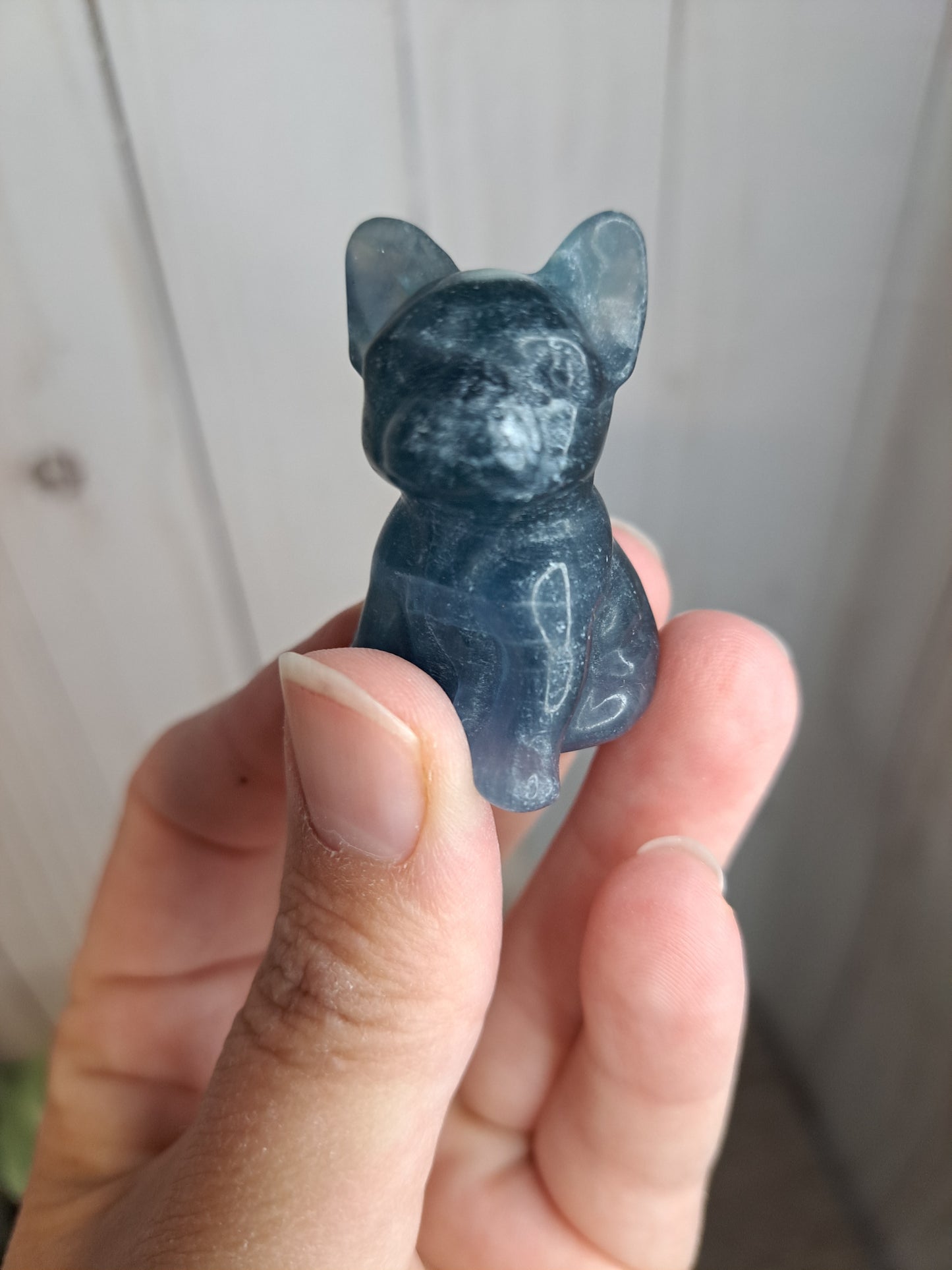 Dog Blue Fluorite Carving